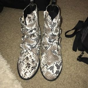 Snakeskin booties!